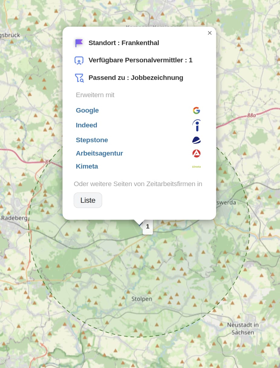 interactive map with agency pins