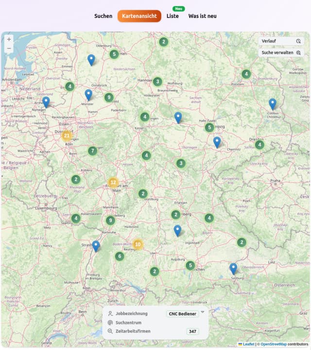 interactive map with agency pins