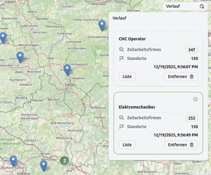 interactive map with agency pins