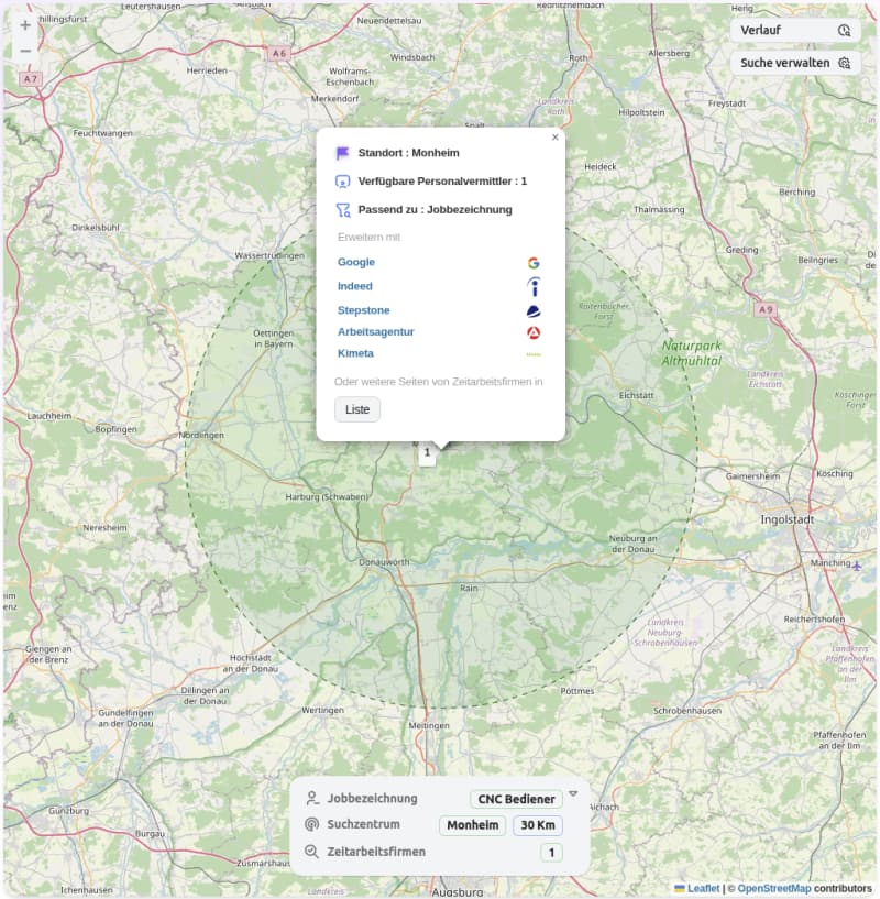 interactive map with agency pins