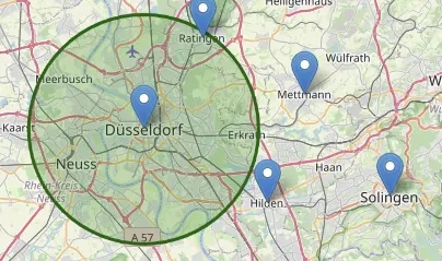 dusseldorf with centered pin search result