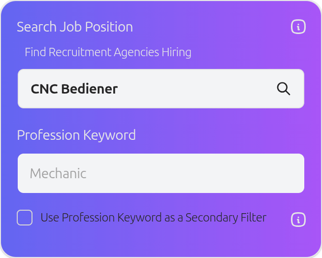 job position job title filter panel input