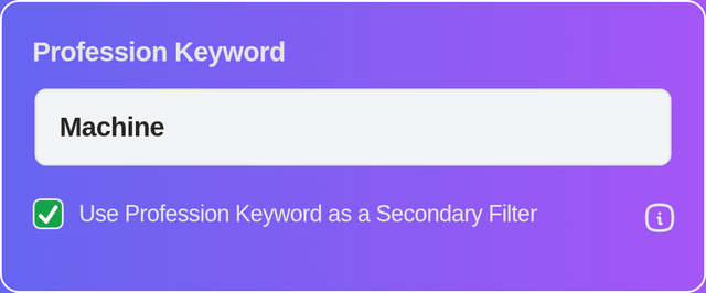 profession input panel